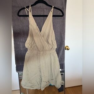 Lulus Sleeveless V-Neck Olive Romper